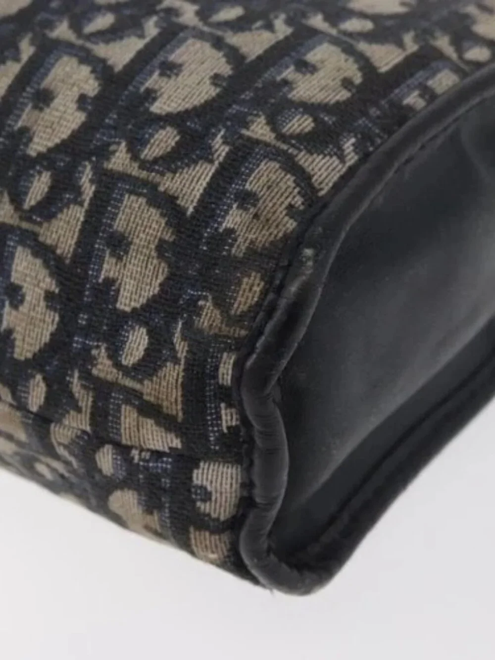 Christian Dior Trotter Canvas Clutch Bag Navy Auth 179986
